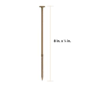 1/4 in. x 8 in. Star Drive Flat Head Multi-Purpose Structural Wood Screw - PROTECH Ultra 4 Exterior Coated (250-Pack)