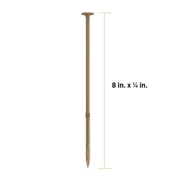 1/4 in. x 8 in. Star Drive Flat Head Multi-Purpose Structural Wood Screw - PROTECH Ultra 4 Exterior Coated (250-Pack)