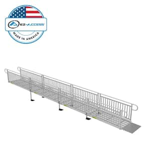 PATHWAY 3G 28 ft. Wheelchair Ramp Kit with Expanded Metal Surface and Vertical Picket Handrails