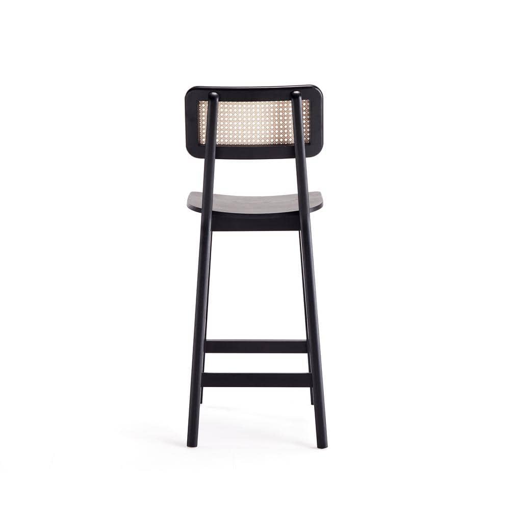 Ash Wood Black and Natural Cane Dining Chair