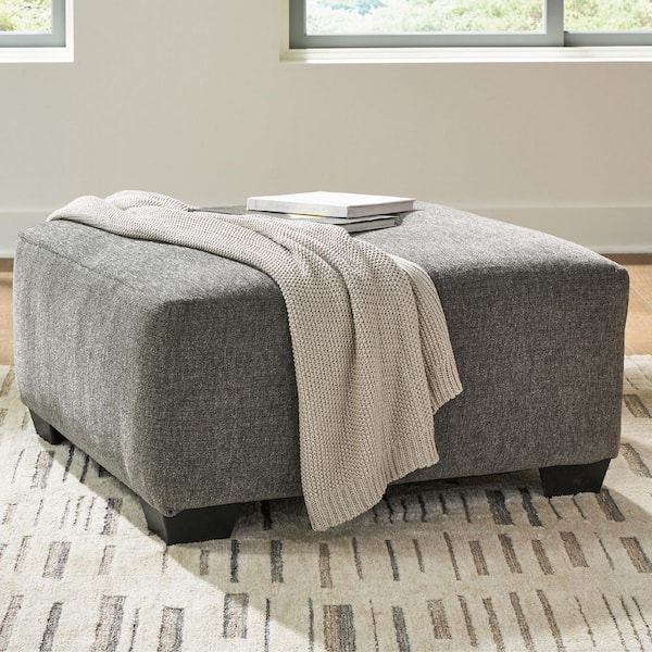 Ashley オットマン Signature DESIGN BY ASHLEY Seyler Lane Gray Polyester Square