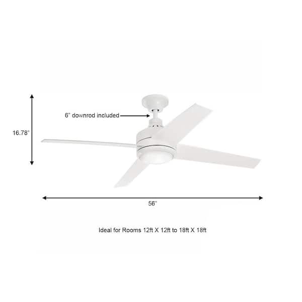 Home Decorators Collection Mercer 56 in Integrated LED Indoor White Ceiling Fan 