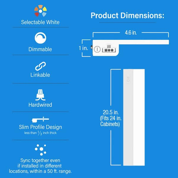 Feit Electric Onesync Under Cabinet White Wi-Fi Smart Bridge App Control Master Switch