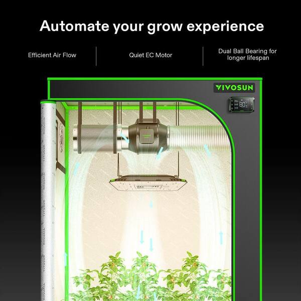 VIVOSUN AeroZesh Smart Inline Duct Fan – G4/G6/G8 Grow Tent Ventilation System With Wi-Fi