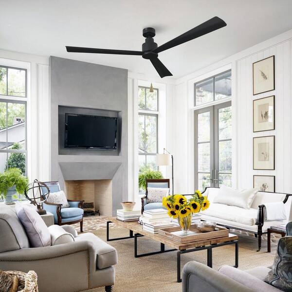matrix decor 52 in. Indoor Modern Matte Black Ceiling Fan with