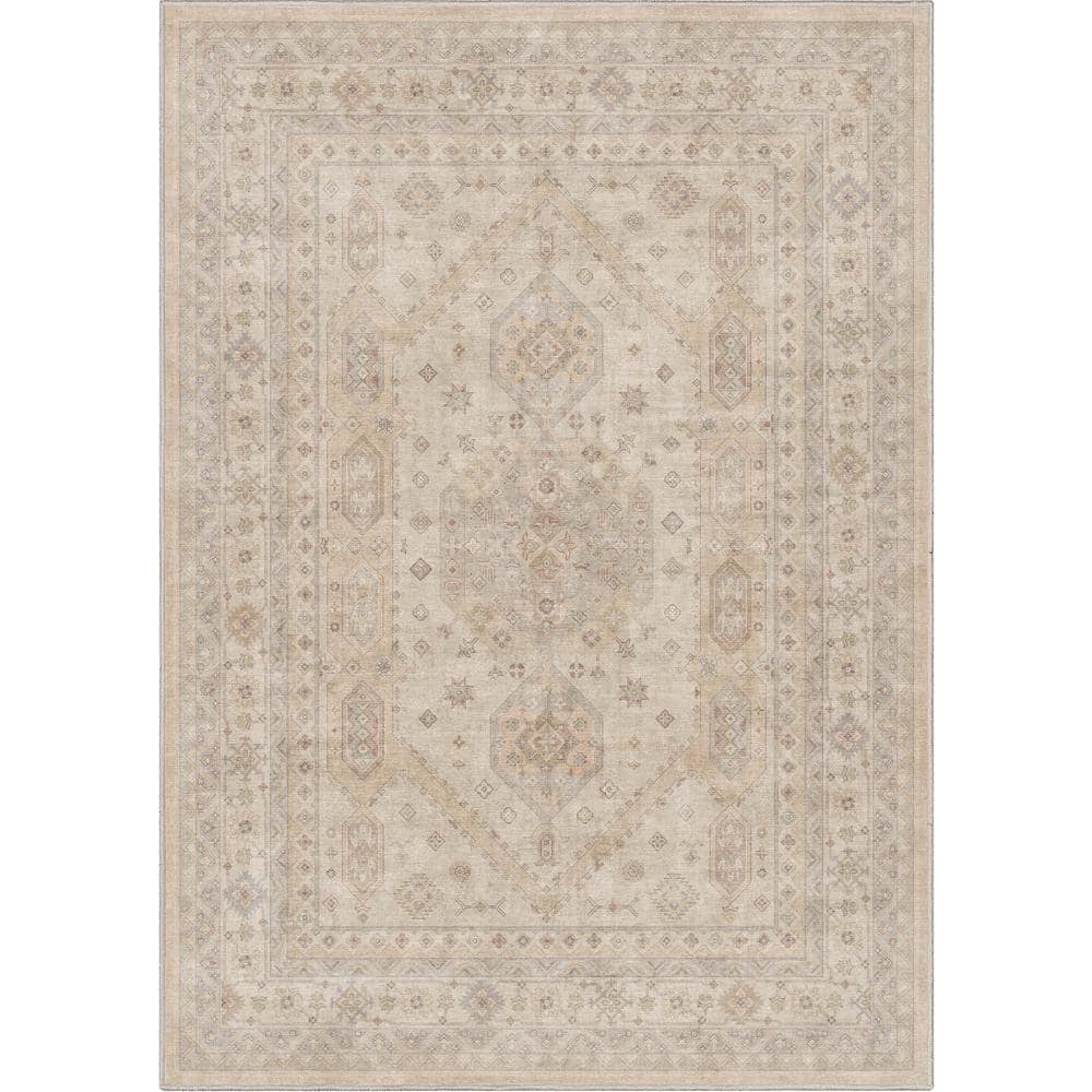 Well Woven Beige 3 ft. 3 in. x 5 ft. Apollo Nicosia Vintage Tribal ...