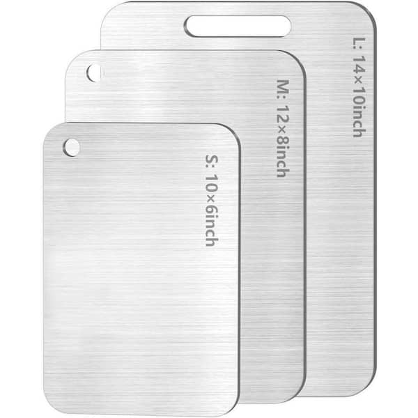 Cutting Board Set of 3, 11 in. x 8 in., 13 in. x 10 in., 15 in. x 11 in., Titanium, Double - Sided Cutting Boards
