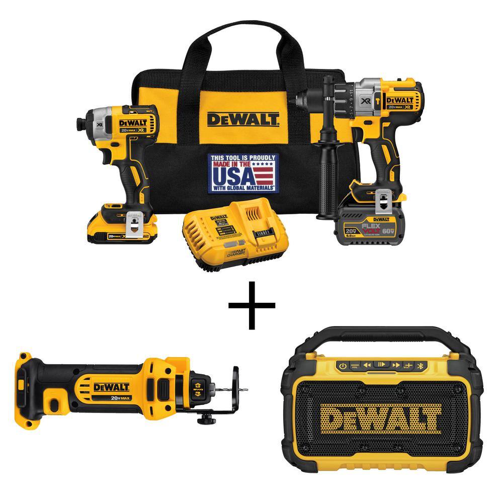 DEWALT 20V MAX Cordless Brushless Combo Kit Drywall Cut Out Tool