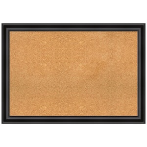 Grand Black 39.88 in. x 27.88 in. Narrow Framed Corkboard Memo Board
