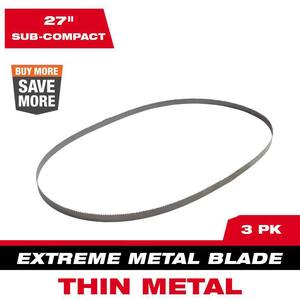 27 in. 12/14 TPI Sub Compact Extreme Thin Metal Cutting Band Saw Blade (3-Pack) For M12 Bandsaw