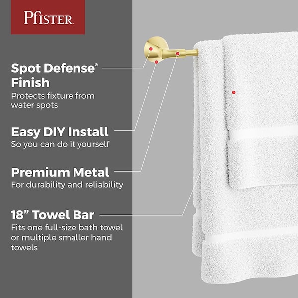 Willa 18 in. Wall Mounted Towel Bar in Brushed Gold