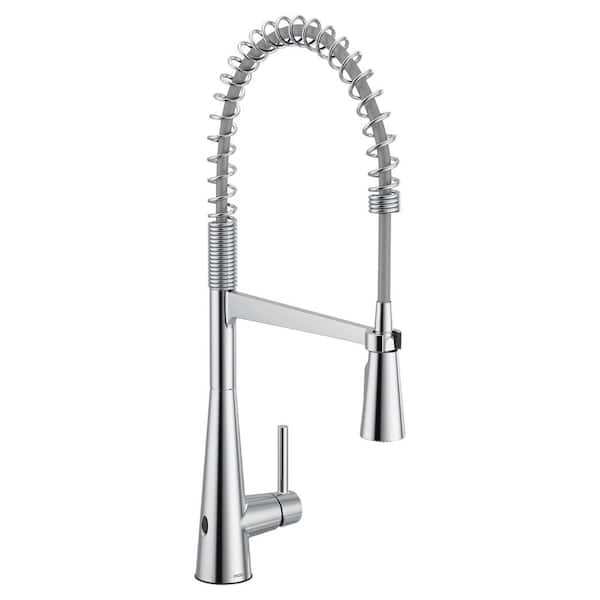 Sleek Chrome 20 in. H Pull Down Sprayer Kitchen Faucet with 100° Spout Swivel
