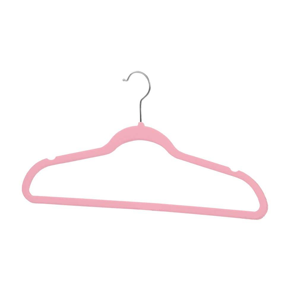 Home Basics 10-Piece Velvet Hangers, Fuchsia, STORAGE ORGANIZATION