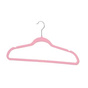 Elama Home Flocked Velvet Clothes Hangers w/ Swivel Hooks 100Pk, Pink