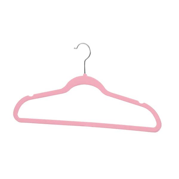 Home Basics Velvet Clothing Hangers, 10 Pack , Pink 