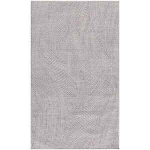 Washables Ivory Grey 3 ft. x 5 ft. Abstract Contemporary Area Rug