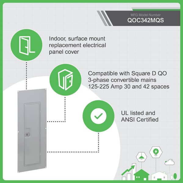 SQUARE D QOC-42 WS SURFACE COVER FOR USE WITH QO-42W QO-442W 42946