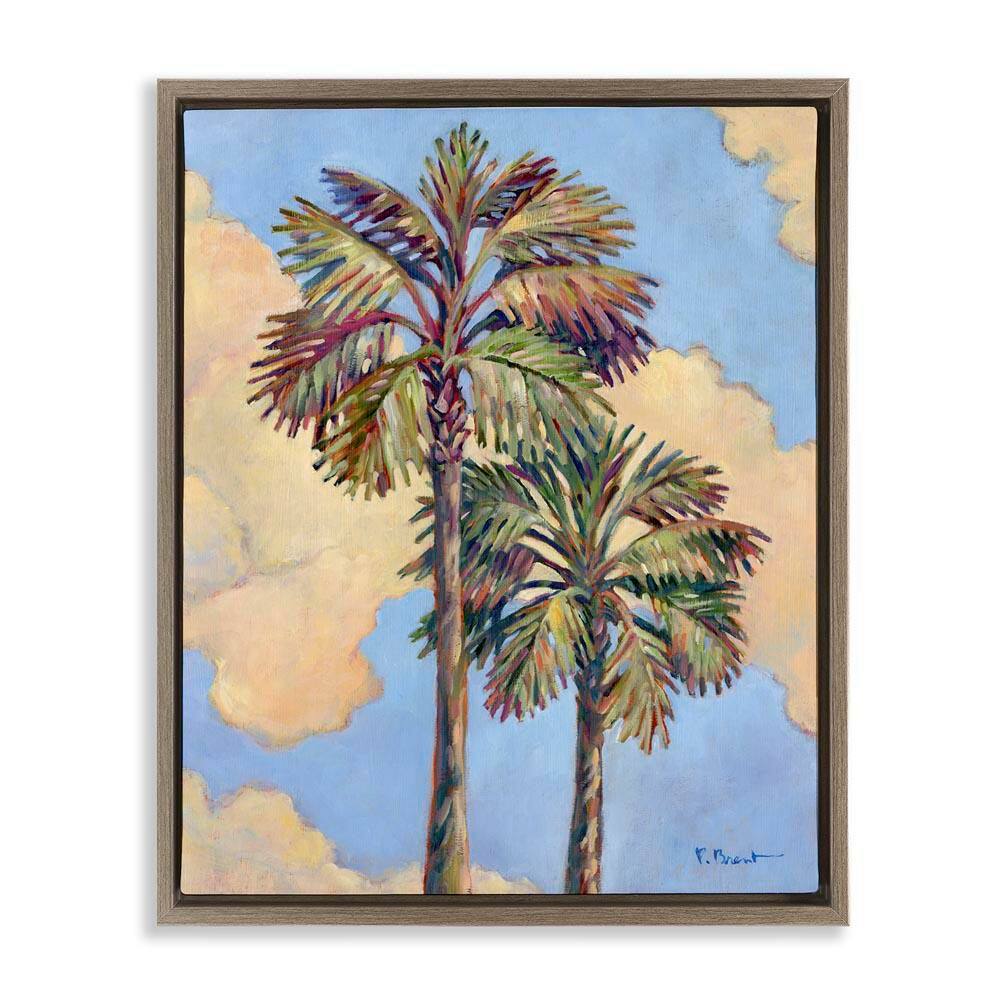Two Palm Trees & Clouds by Paul Brent Brown Floater Frame Nature Graphic Art Print 21 in. x 17 in. price history on PriceWatchPro