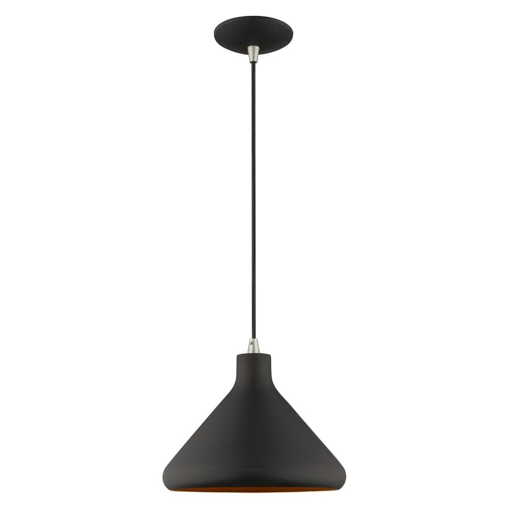 Black and Gold Aluminum Mini Pendant Light