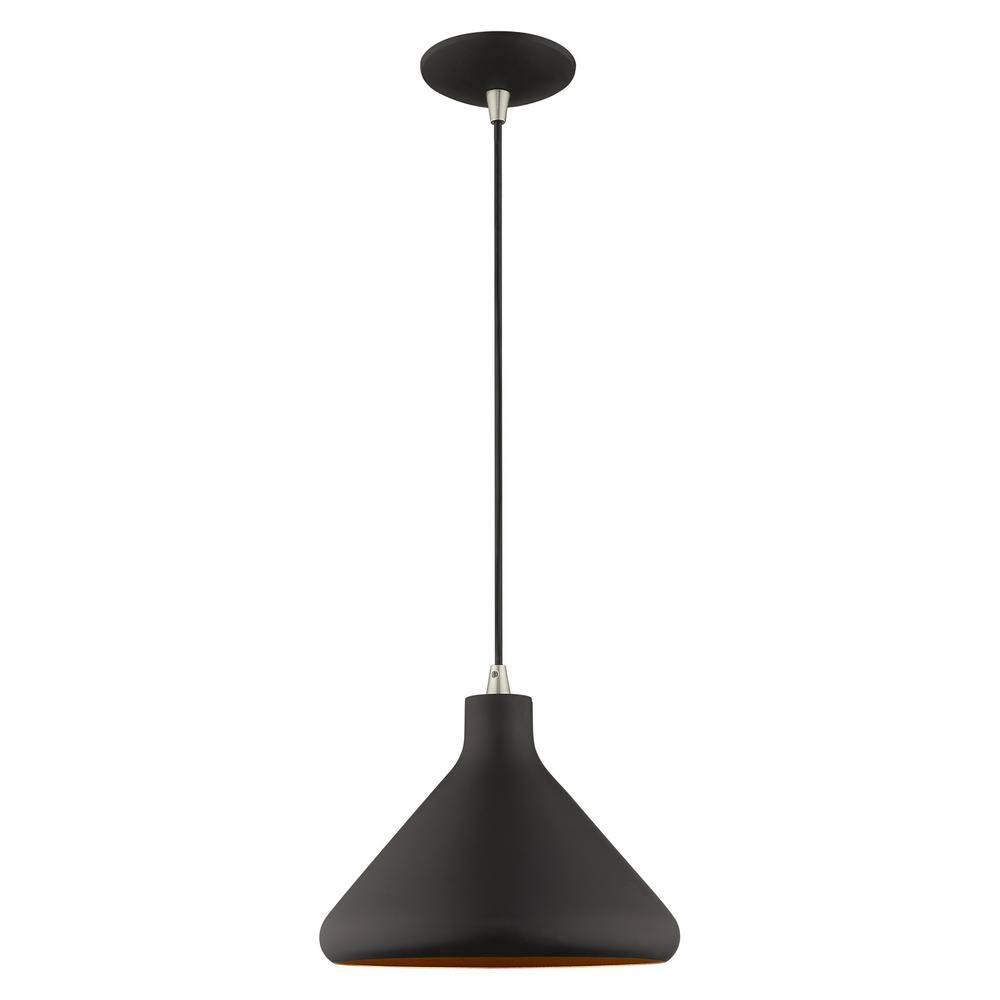 Black and Gold Aluminum Mini Pendant Light
