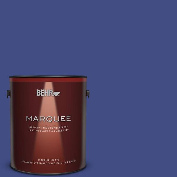 BEHR MARQUEE 1 gal. #MQ5-48 Boudoir Blue One-Coat Hide Matte Interior Paint & Primer