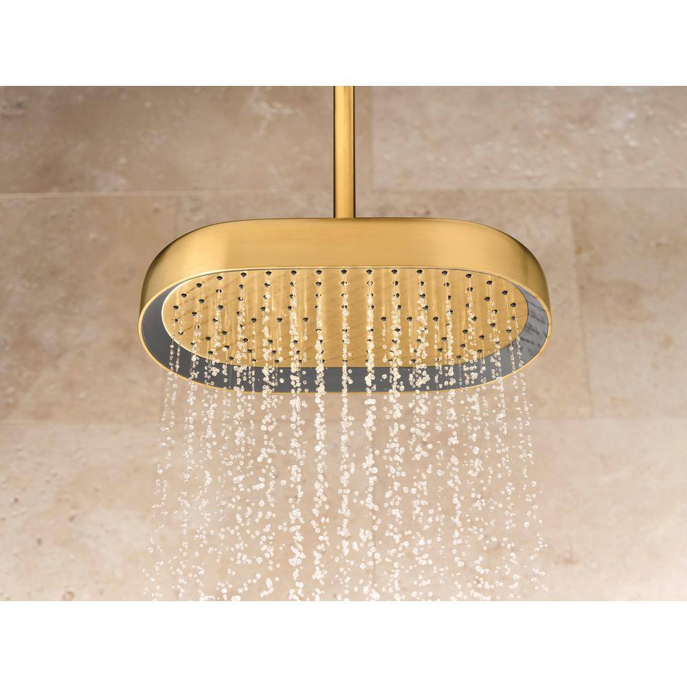 Elysian 14" Vibrant Brushed Nickel Ceiling Rain Shower Head