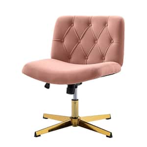 Alan Pink 360° MDF Swivel Task Chair with Adjustable Base and Tufted Back