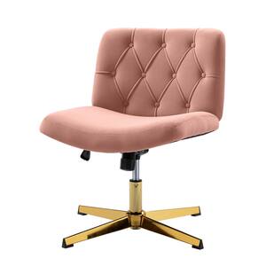 Alan Pink 360° MDF Swivel Task Chair with Adjustable Base and Tufted Back