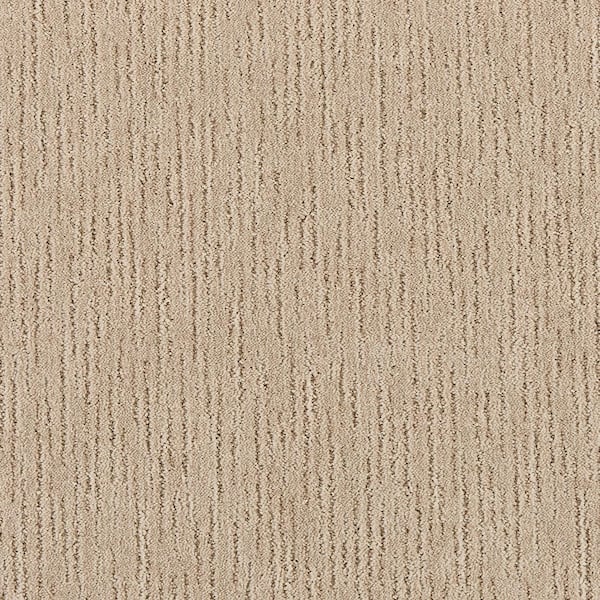 Smooth Summer Creamy Coconut Beige 37 oz. Polyester Pattern Installed Carpet