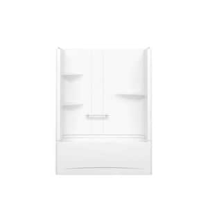 Camelia TS 33 in. x 60 in. x 79 in. Bath and Shower Kit with Left Hand Drain in White