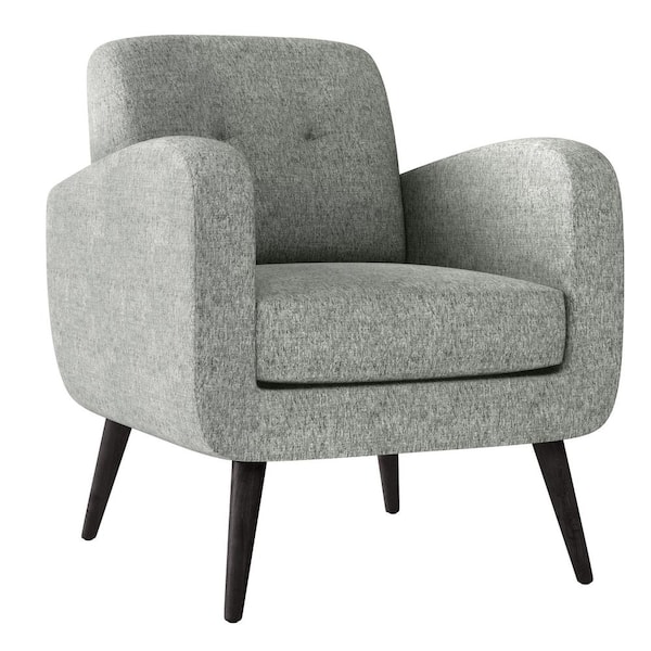 Handy Living Werner Light Gray Chenille Lace Tufted Mid Century Modern Arm Chair
