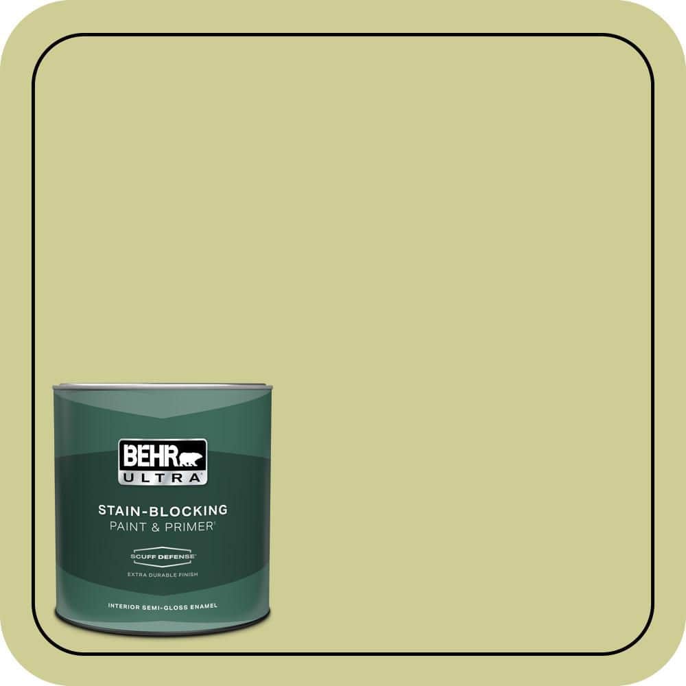 1 qt. #400D-4 Corn Husk Green Extra Durable Semi-Gloss Enamel Interior Paint & Primer product image for price tracking