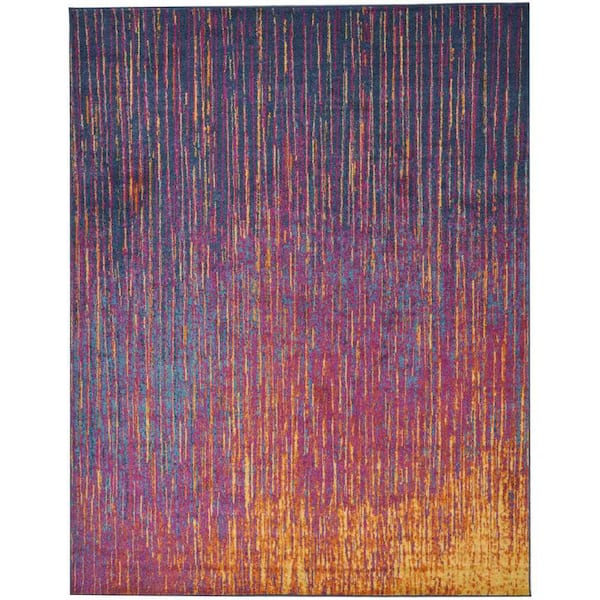Passion Multicolor 8 ft. x 10 ft. Abstract Geometric Contemporary Area Rug