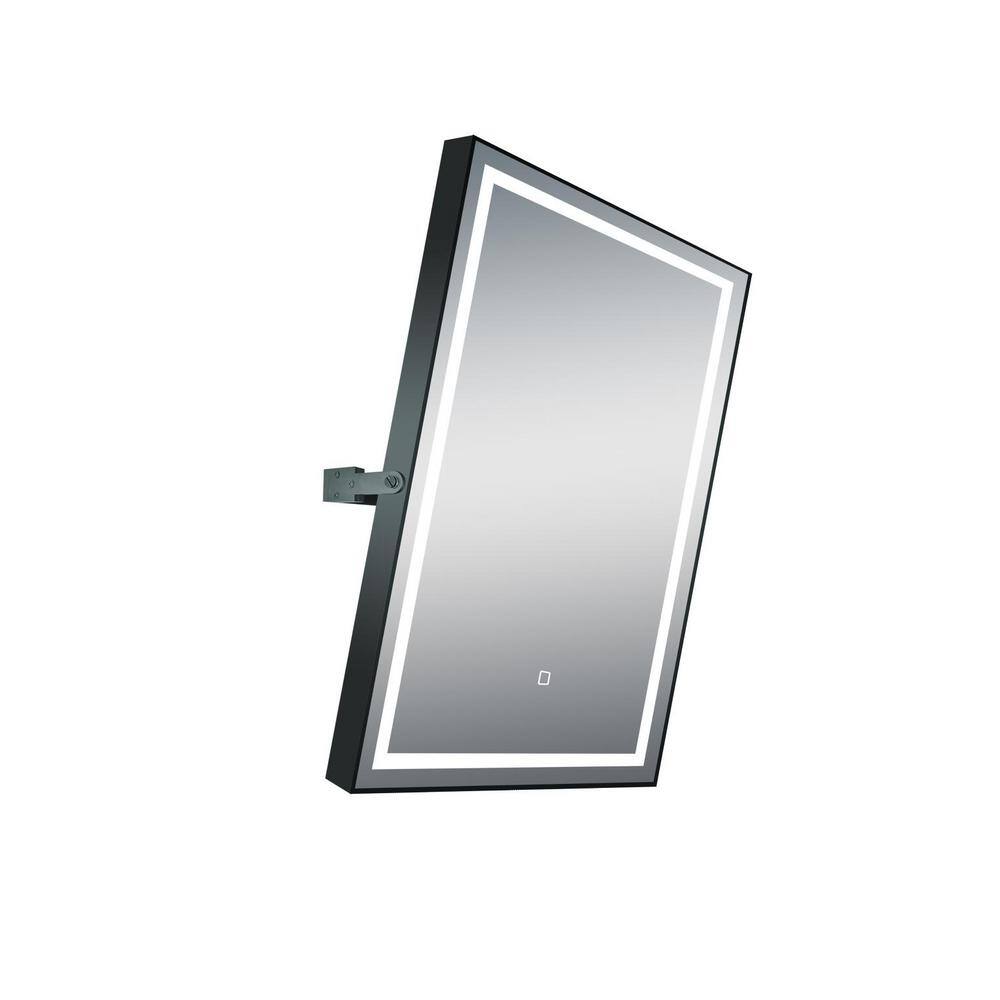 32 in. W x 24 in. H Framed Rectangular LED Light Bathroom Vanity Mirror in black price history on PriceWatchPro