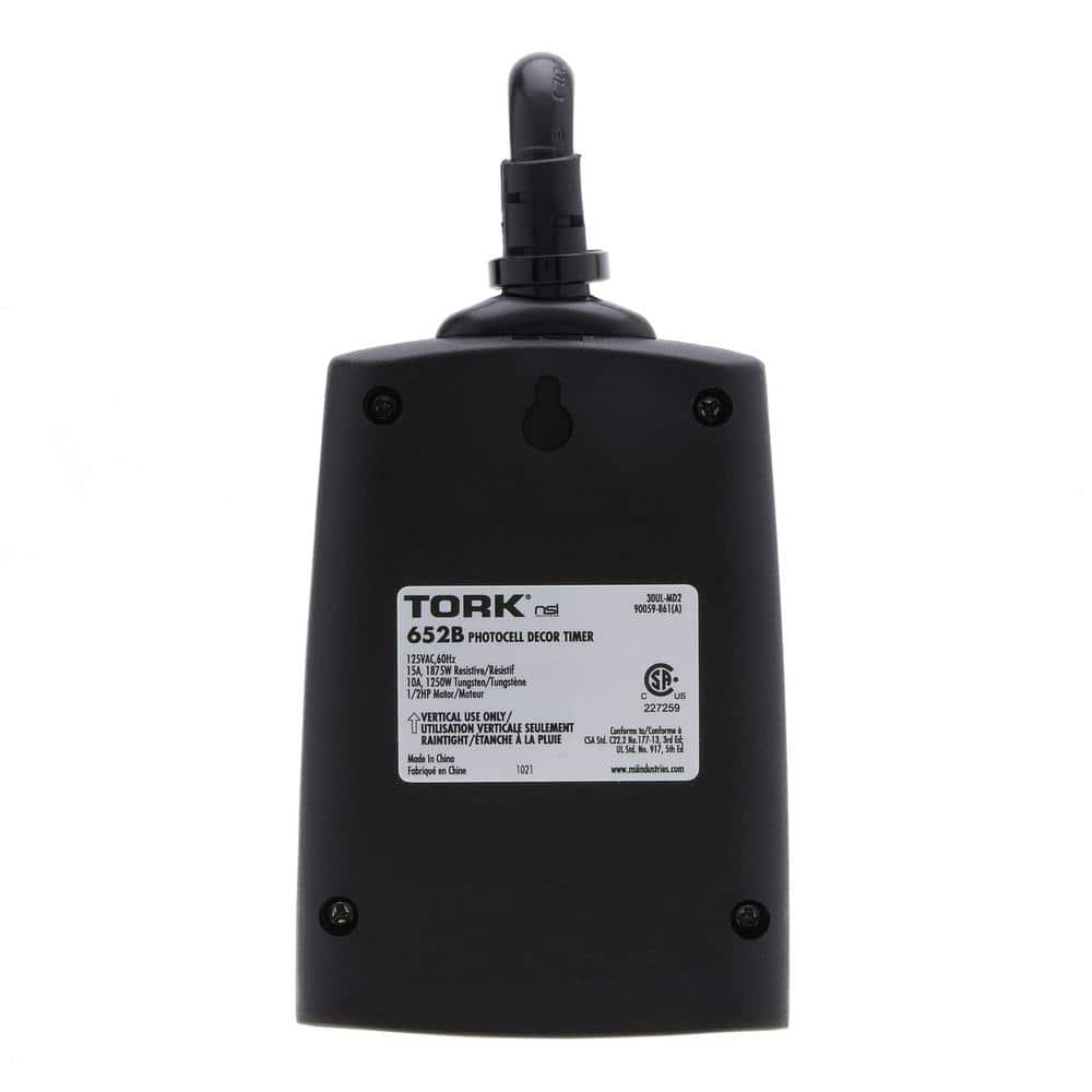 Black Outdoor Digital Plug-In Timer with Photocell Control