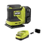 ONE+ 18V Cordless 1/4 Sheet Sander Kit with 4.0 Ah Battery and Charger