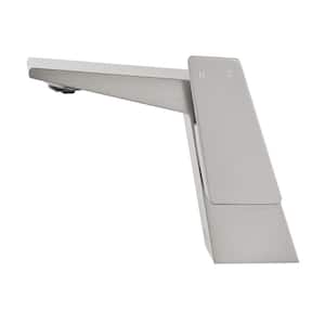 Carre Single-Handle Single-Hole Bathroom Faucet in Brushed Nickel