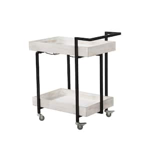 Fitzwallace Antique White and Black Serving Cart