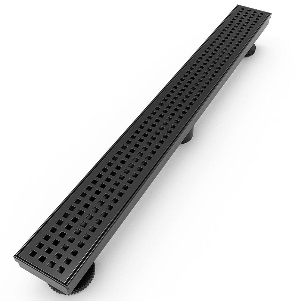 1-Piece 24 in. Stainless Steel Linear Shower Drain, Rectangular Floor Drain with Mounting Hardware in Matte Black price history on PriceWatchPro
