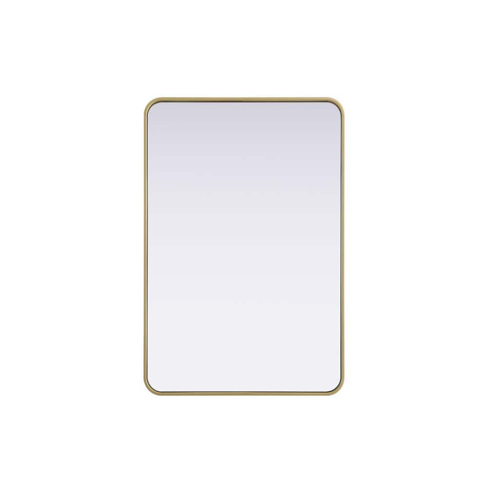Timeless Home Brass 27 in. W x 40 in. H Contour Wall Mirror