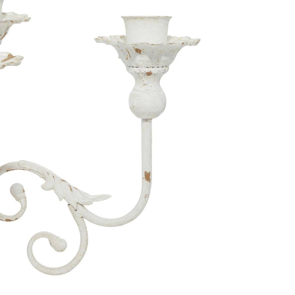 White Iron Ridge Embellished 5-Candle Candelabra