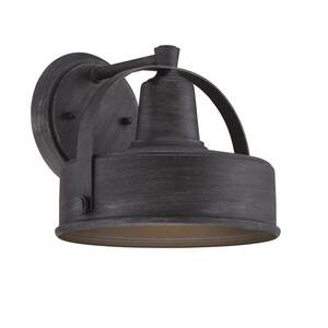 Portland-DS 1-Light 7 in. Weathered Pewter Outdoor Incandescent Wall Lantern