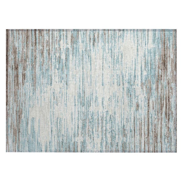Chantille Machine Washable Indoor/Outdoor Abstract ACN2767 Teal 2 ft. x 3 ft. Accent Rug