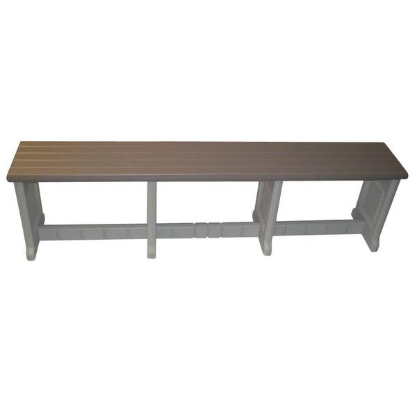 Leisure Accents 74 in. Taupe Resin Patio Bench