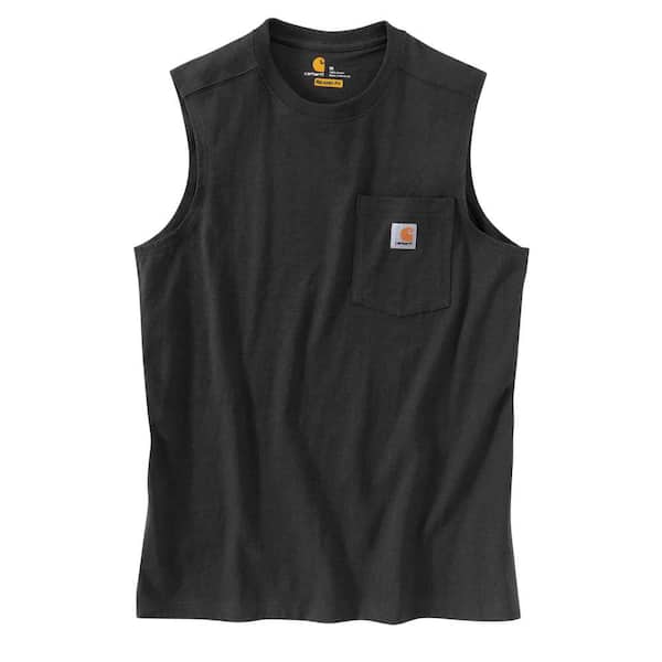 Carhartt Men's Regular XXXX Large Black Cotton Sleeveless T-Shirt