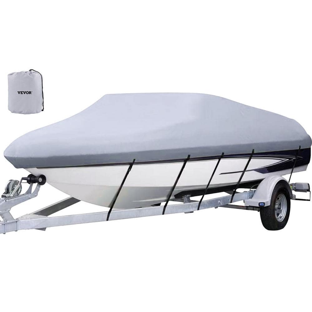 1100D 14-Mil IMPENETRABLE 15ft 16ft 17ft Boat Cover for 15′ 16′ 17′ feet  Bass Runabout Fishing Boat fits V-Hull with Outboard Motor Ultra Leak-Proof  & Heavy Duty Waterproof Boat Cover Outdoor Storage 