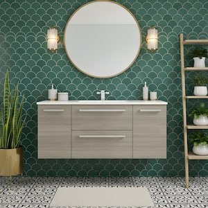 Silhouette 48 in. W x 18 in. D x 20 in. H Single Sink Bathroom Vanity in Aria with White Cultured Marble Vanity Top