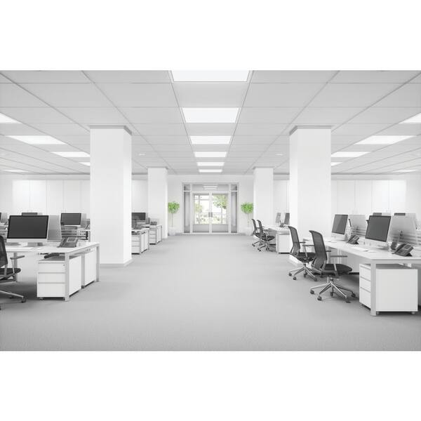 HALCO LIGHTING TECHNOLOGIES 2 ft. x 4 ft 128-Watt Equivalent White Edge-Lit Flat Panel Integrated LED Drop Ceiling Troffer Bright White 3500K