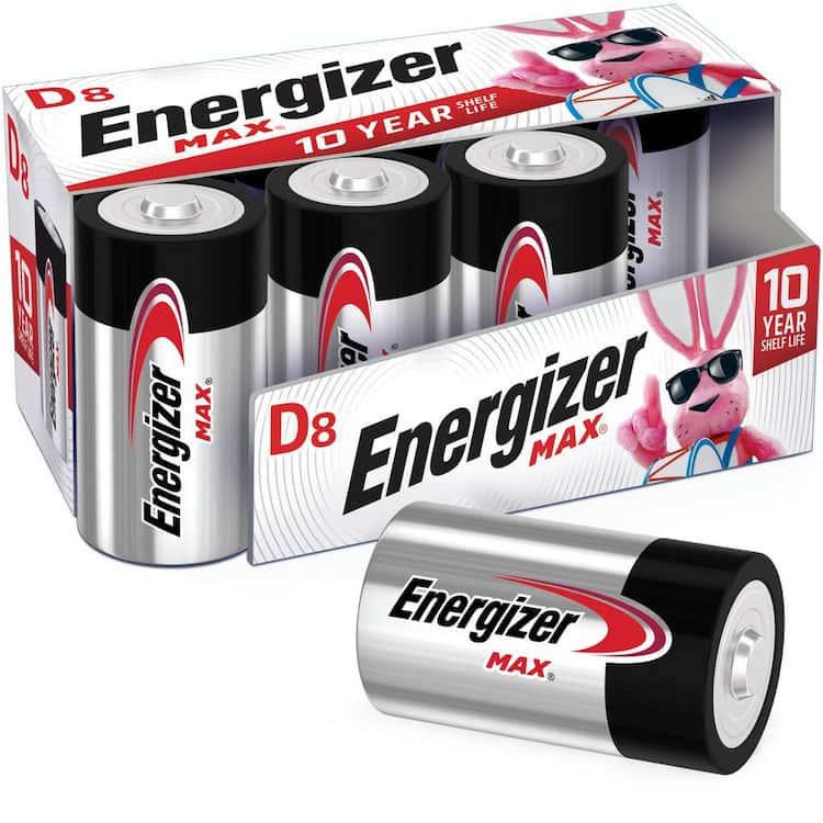 Energizer MAX D Batteries (8-Pack), D Cell Alkaline Batteries