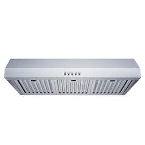 30 in. 466 CFM Convertible Under Cabinet Range Hood in Stainless Steel with Baffle Filters